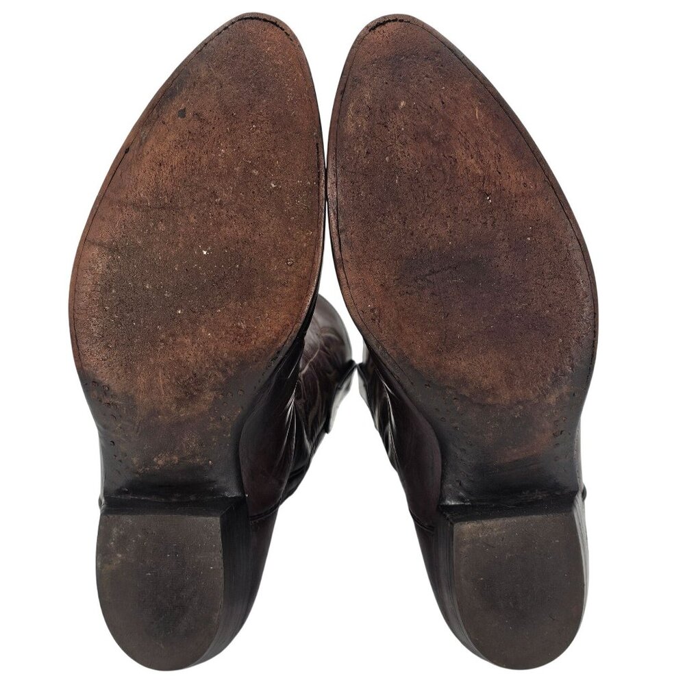 Tres Outlaws Falconhead Mens sz 15 Dark Brown Leather Custom Cowboy Western Boot - Picture 3 of 16